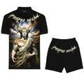 FesFas thunder god-print Polo Set | Men | Black