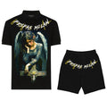 FesFas angle inside-print Polo Set | Men | Black