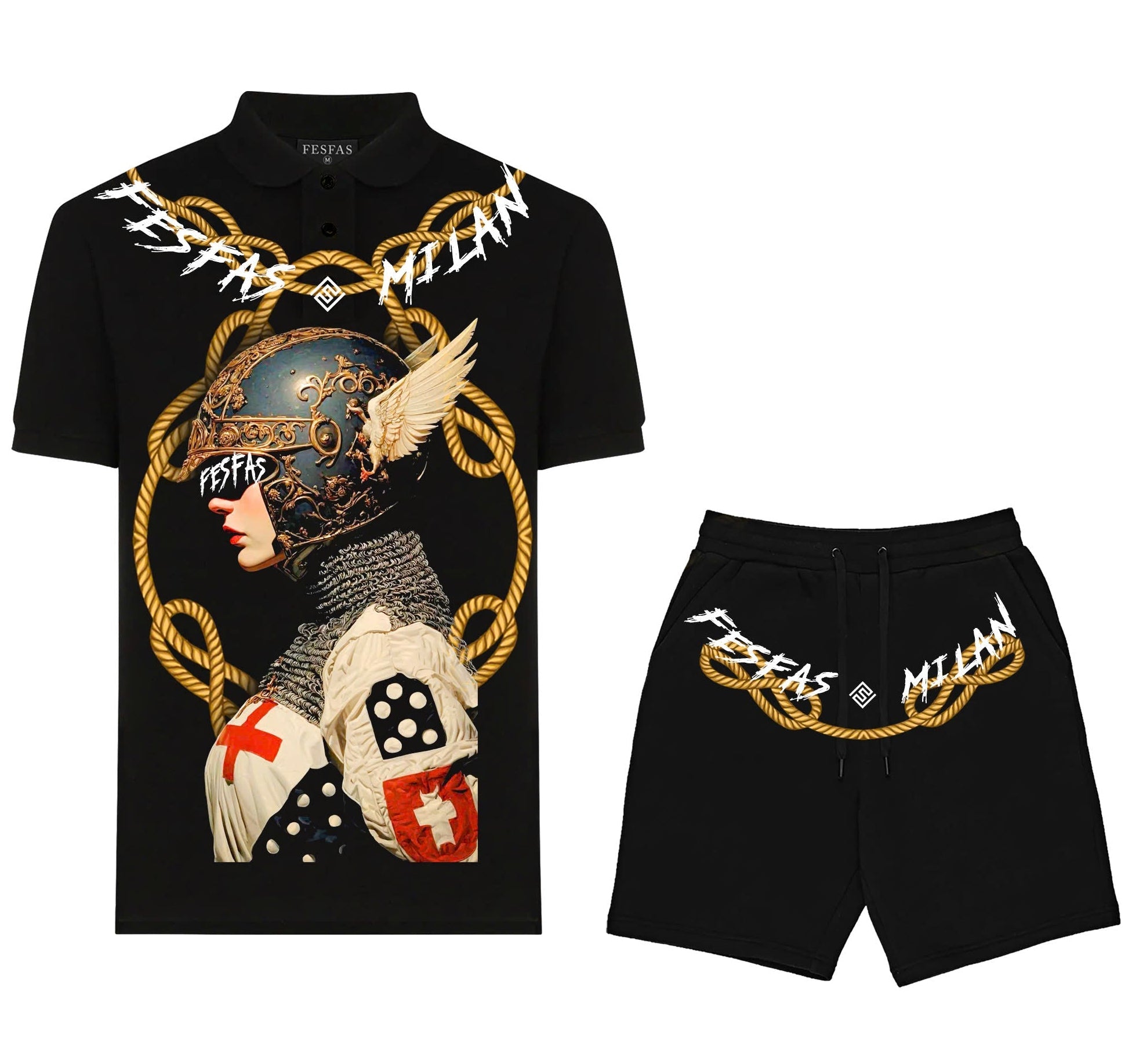 FesFas graphic-print Polo Set | Men | Black