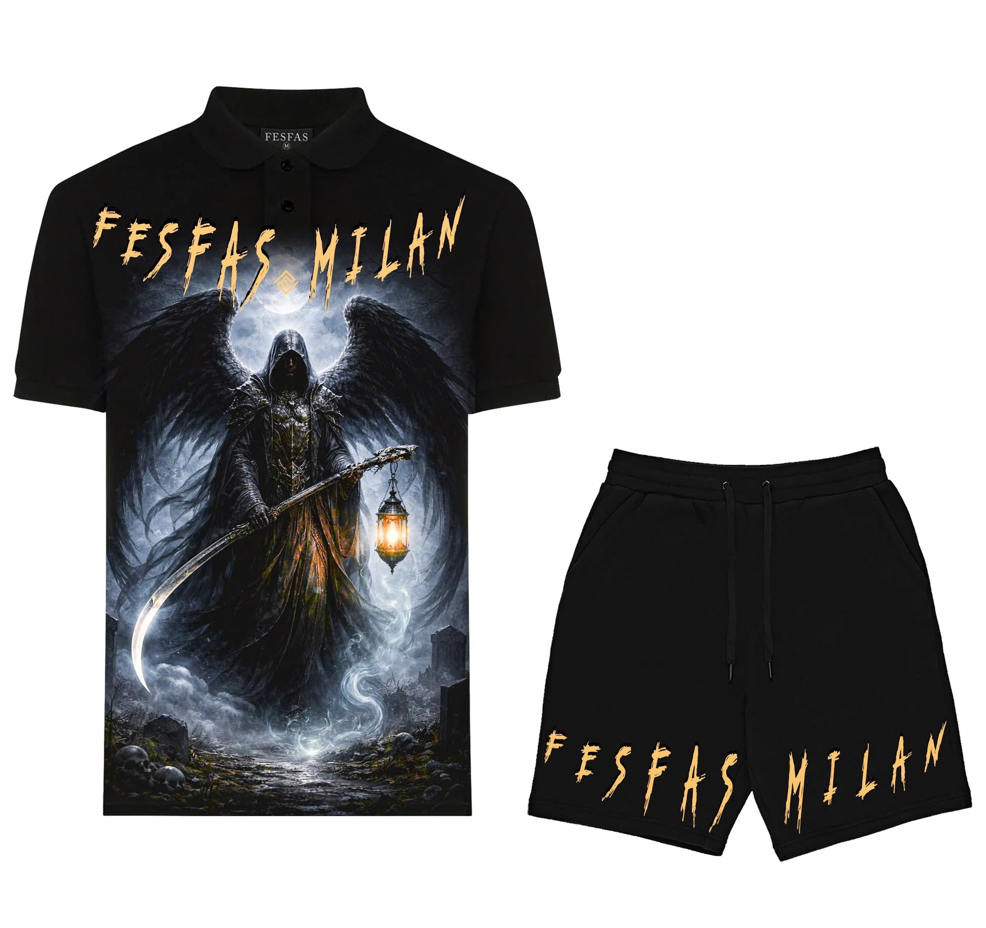 FesFas graphic-print Polo Set | Black