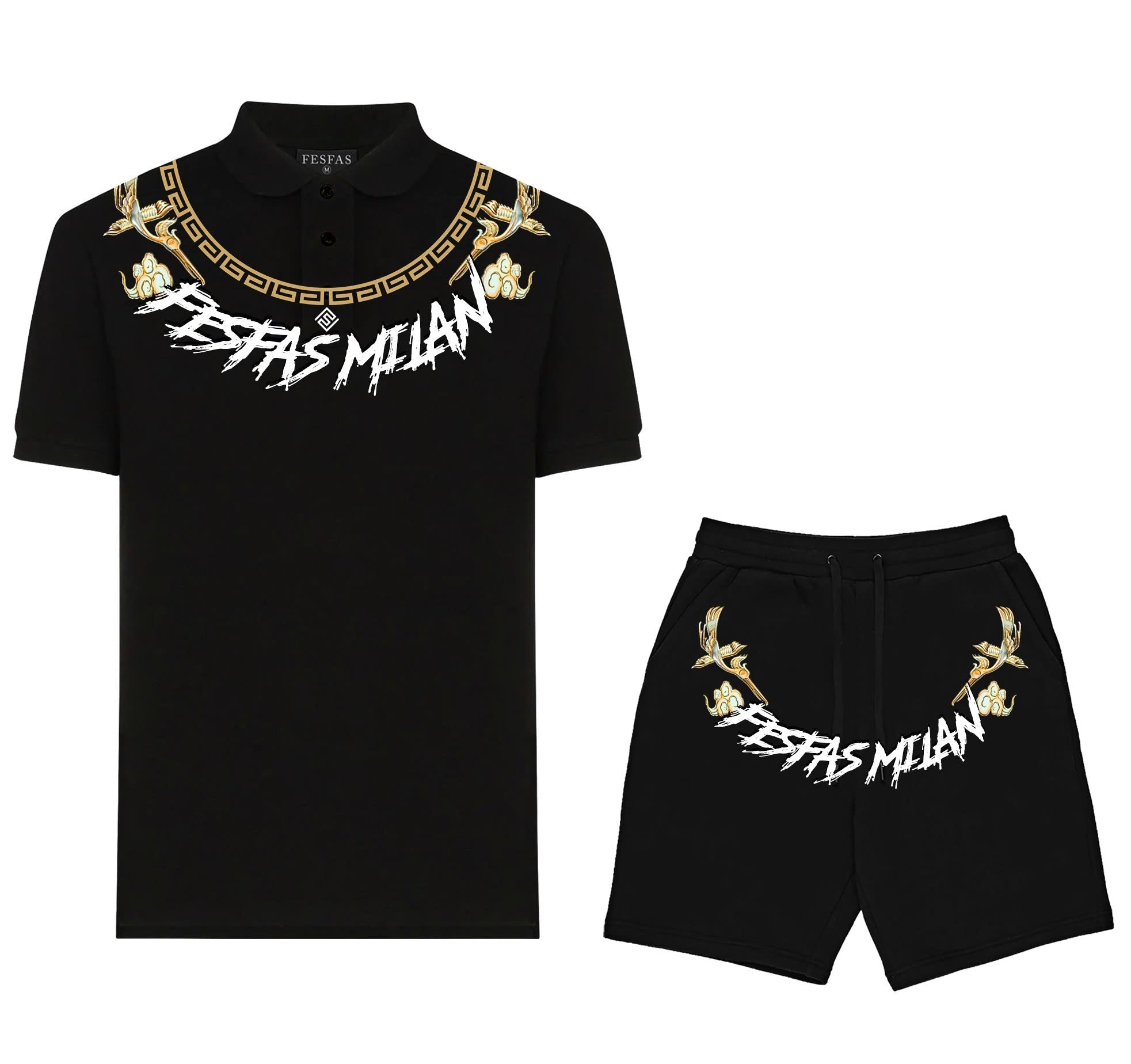 FesFas graphic-print Polo Set | Black