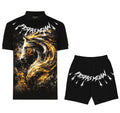 FesFas golden horse-print Polo Set | Black
