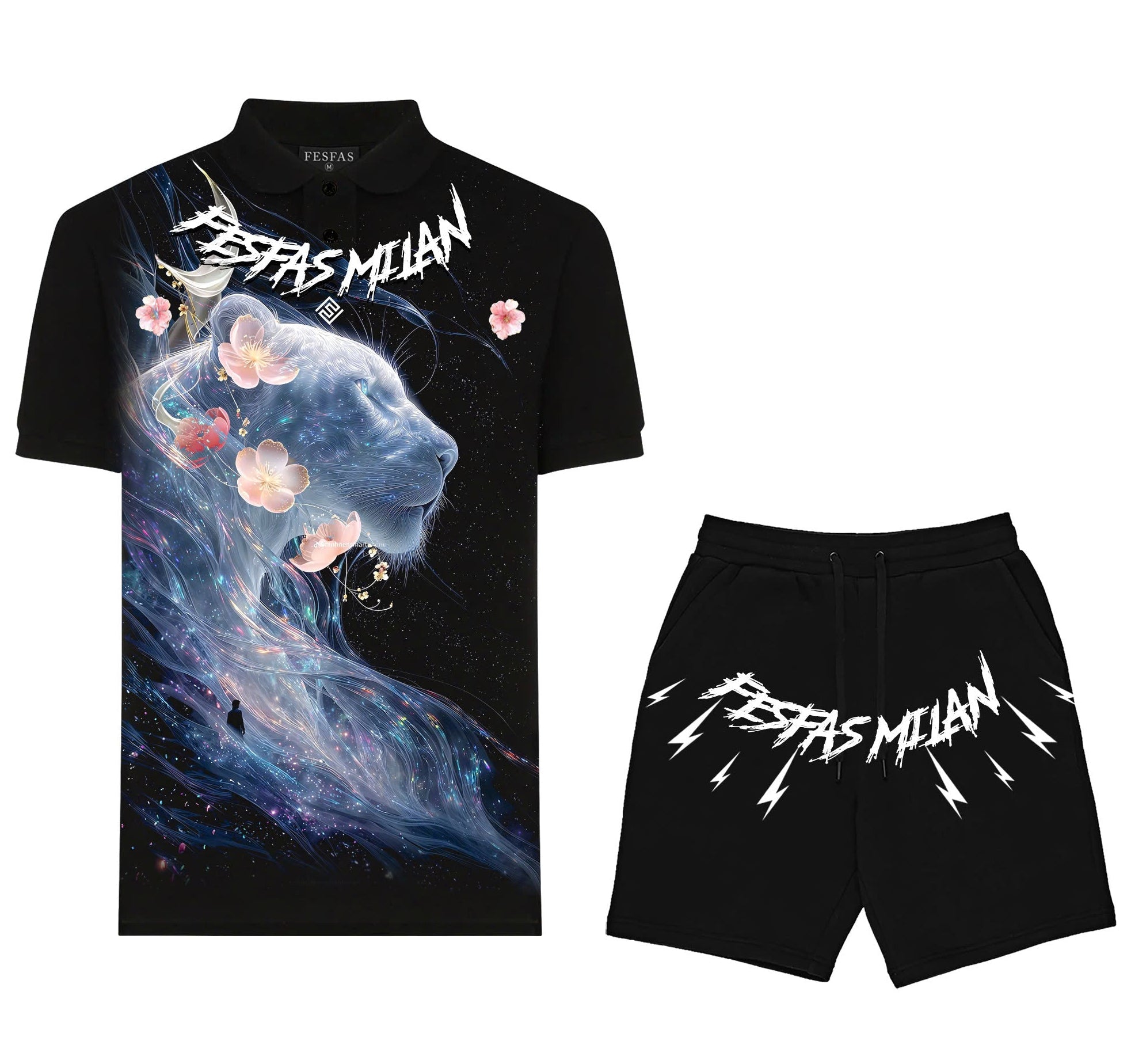 FesFas galaxy lioness-print Polo Set | Black