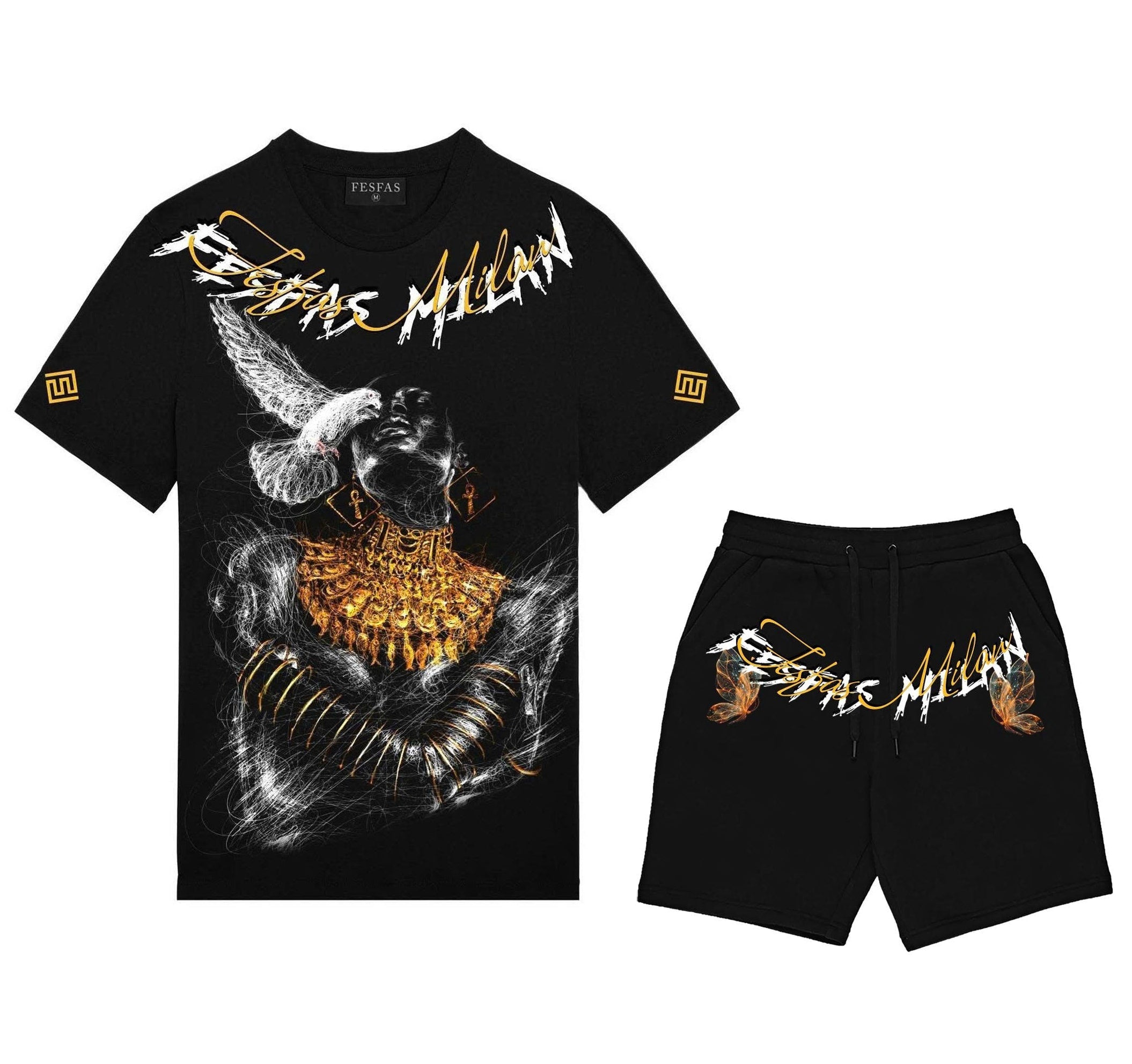 FesFas graphic-print T-shirt Set | Black
